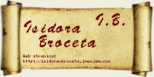 Isidora Broćeta vizit kartica